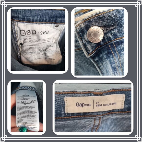 Women's GAP Distressed Embroidered Best Boyfriend Jeans with Roses and Birds - Picture 6 of 9